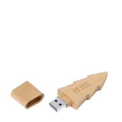 Gift Campaign Chiavetta USB in legno a forma di abete con cappuccio da 16GB><noscript><img width=