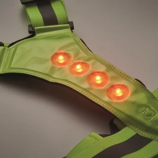 Gift Campaign Cintura regolabile con luci a LED davanti e dietro e strisce argentate> Gilet Alta Visibilità|Gadget Per Bicicletta