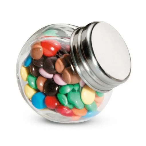 Gift Campaign Cioccolatini promozionali tipo smarties in barattolo di vetro> Cioccolatini