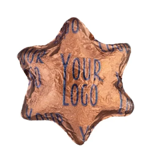 Gift Campaign Cioccolatino a forma di stella in confezione singola personalizzata 4g> Cioccolatini