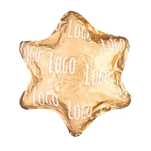 Gift Campaign Cioccolatino a forma di stella in confezione singola personalizzata 4g> Cioccolatini