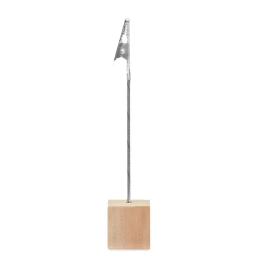 Gift Campaign Clip portafoto pubblicitaria con base cubica in Wood> Gadget Per L'Ufficio