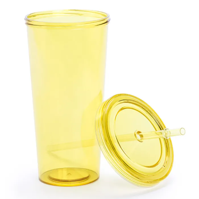 Gift Campaign Colorati bicchieri personalizzati trasparenti con cannuccia 750ml Straw> Bicchieri Di Plastica Personalizzati