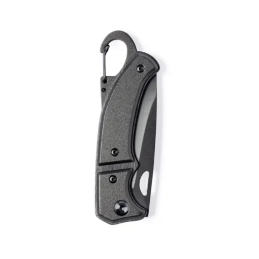 Gift Campaign Coltellini con logo lama fustellata in acciaio e moschettone Inox Clip> Coltellini