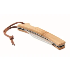 Gift Campaign Coltellino personalizzato pieghevole corpo in bambù e laccetto Knife> Coltellini