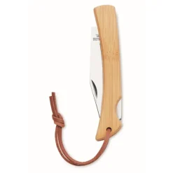 Gift Campaign Coltellino personalizzato pieghevole corpo in bambù e laccetto Knife> Coltellini