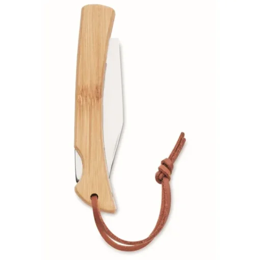 Gift Campaign Coltellino personalizzato pieghevole corpo in bambù e laccetto Knife> Coltellini
