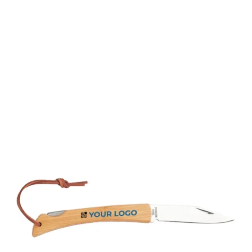 Gift Campaign Coltellino personalizzato pieghevole corpo in bambù e laccetto Knife> Coltellini