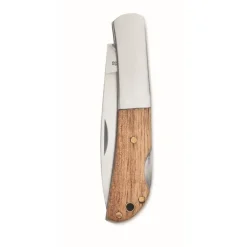 Gift Campaign Coltellino pieghevole in acciaio inox con manico in di acacia> Coltellini