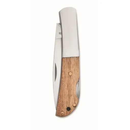 Gift Campaign Coltellino pieghevole in acciaio inox con manico in di acacia> Coltellini