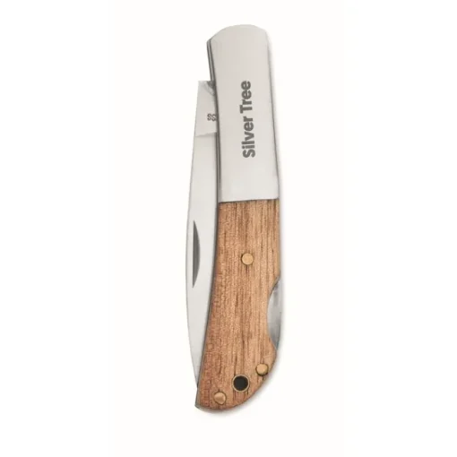 Gift Campaign Coltellino pieghevole in acciaio inox con manico in di acacia> Coltellini