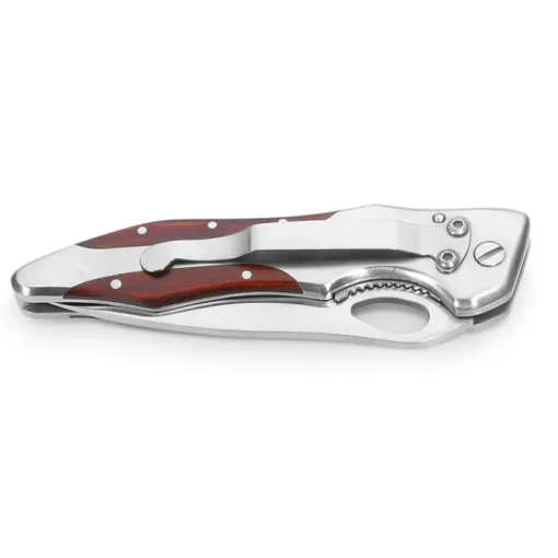 Gift Campaign Coltellino tascabile in acciaio e legno con chiusura di sicurezza> Coltellini