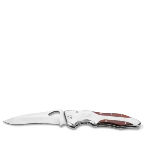 Gift Campaign Coltellino tascabile in acciaio e legno con chiusura di sicurezza> Coltellini