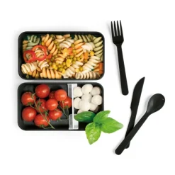 Gift Campaign Contenitore da asporto con logo con separatore e posate 1,36l Duo Gusto> Porta Pranzo
