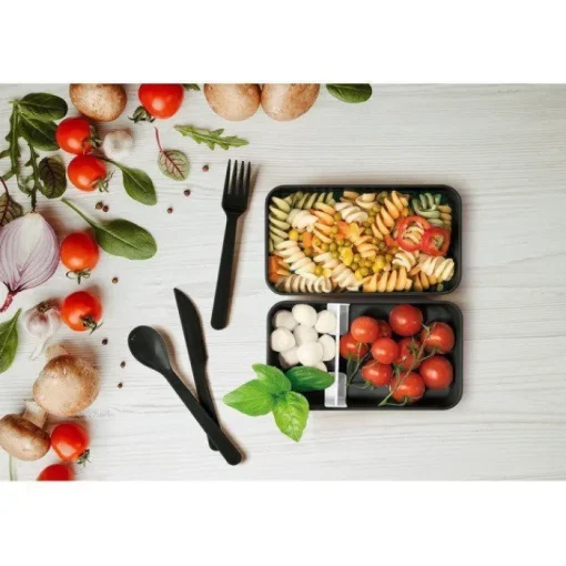 Gift Campaign Contenitore da asporto con logo con separatore e posate 1,36l Duo Gusto> Porta Pranzo
