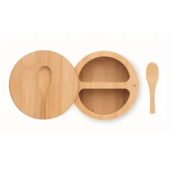 Gift Campaign Contenitore in bambù con 2 scomparti per sale e pepe con cucchiaino></noscript> Altri Utensili Da Cucina