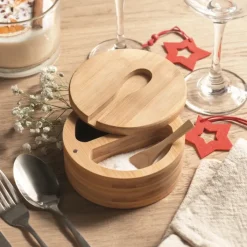 Gift Campaign Contenitore in bambù con 2 scomparti per sale e pepe con cucchiaino></noscript> Altri Utensili Da Cucina