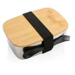 Gift Campaign Contenitori take away personalizzati posate e tappo in bambú 1,5L Bamboo> Porta Pranzo