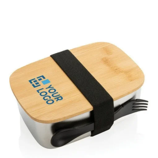 Gift Campaign Contenitori take away personalizzati posate e tappo in bambú 1,5L Bamboo> Porta Pranzo