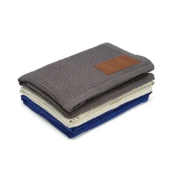Gift Campaign Coperta con patch personalizzabile in cotone riciclato da 200 g/m2> Coperte