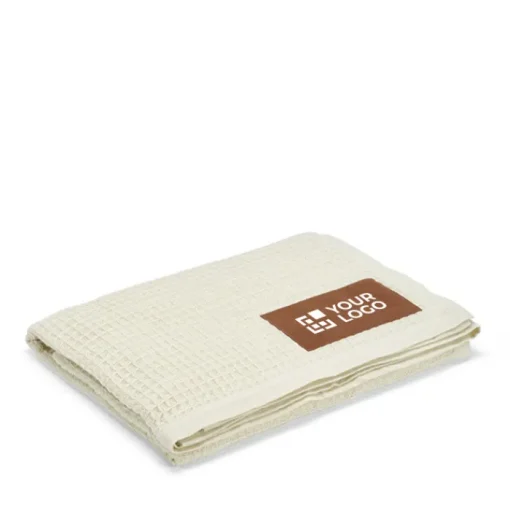 Gift Campaign Coperta con patch personalizzabile in cotone riciclato da 200 g/m2> Coperte