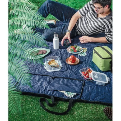 Gift Campaign Coperta da picnic pieghevole in poliestere che si trasforma in Shopper> Coperte