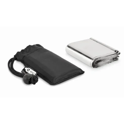 Gift Campaign Coperta di emergenza personalizzata in sacchetto RPET Help> Gadget Per Auto