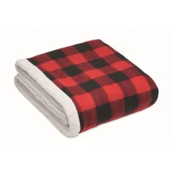 Gift Campaign Coperta di pile a quadri foderata in sherpa rPET e poliestere 230g/m²></noscript> Coperte