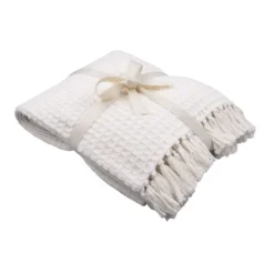 Gift Campaign Coperta in cotone promozionale con nastrino con logo Plaid Cotton></noscript> Coperte