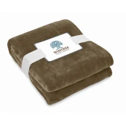 Gift Campaign Coperta in flanella con nastro e cartoncino con logo 280 g/m2 Nap RPET></noscript> Coperte