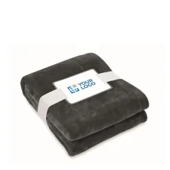 Gift Campaign Coperta in flanella con nastro e cartoncino con logo 280 g/m2 Nap RPET></noscript> Coperte