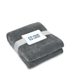 Gift Campaign Coperta in flanella con nastro e cartoncino con logo 280 g/m2 Nap RPET></noscript> Coperte
