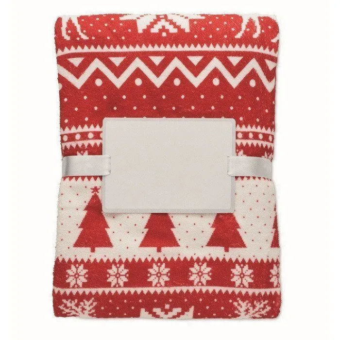 Gift Campaign Coperta in pile corallo rPET da 190 gr/m² con stampa natalizia> Coperte|Gadget Natalizi