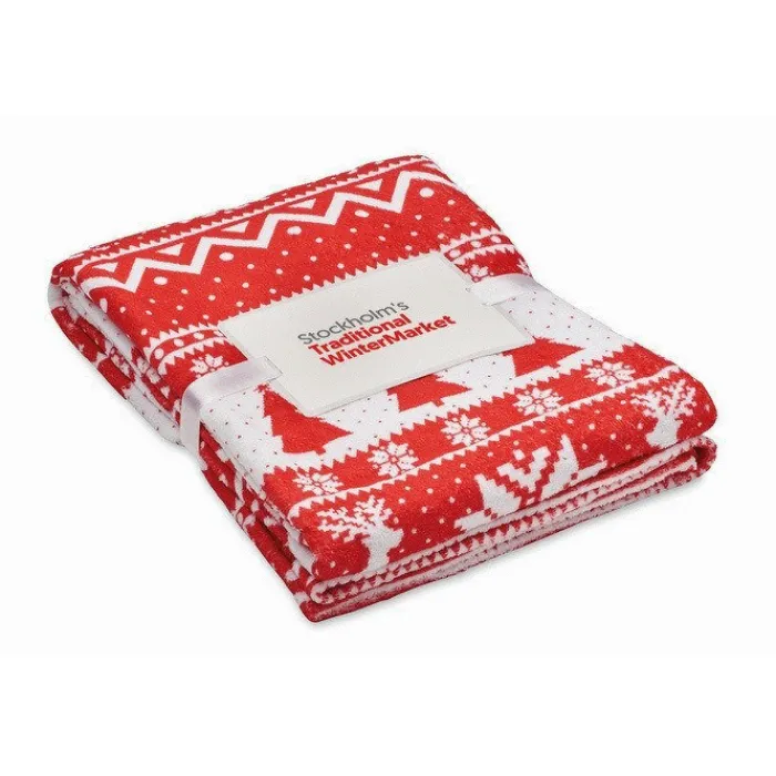 Gift Campaign Coperta in pile corallo rPET da 190 gr/m² con stampa natalizia> Coperte|Gadget Natalizi