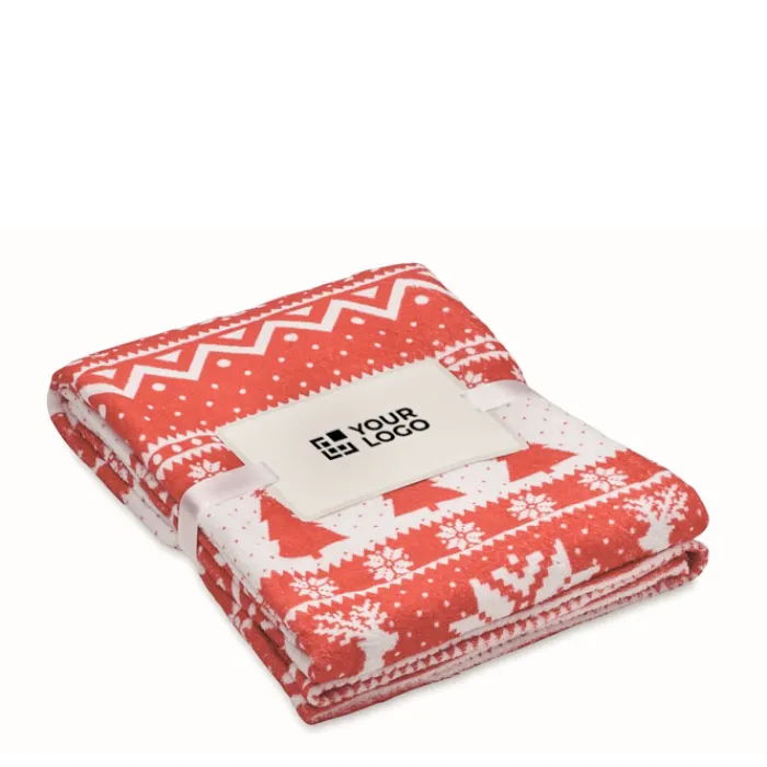Gift Campaign Coperta in pile corallo rPET da 190 gr/m² con stampa natalizia> Coperte|Gadget Natalizi