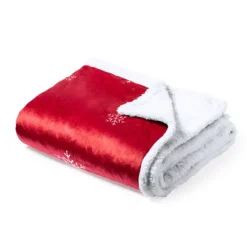 Gift Campaign Coperta natalizia in coral fleece e sherpa da 380 g/m2 SnowFlake> Gadget Natalizi