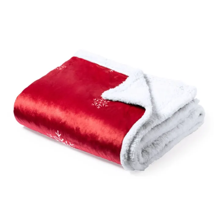 Gift Campaign Coperta natalizia in coral fleece e sherpa da 380 g/m2 SnowFlake> Gadget Natalizi