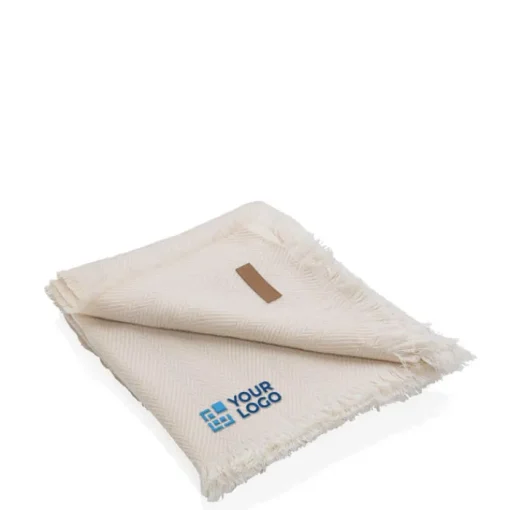 Gift Campaign Coperta personalizzata ecologica con frange ai bordi Ukiyo> Coperte