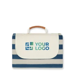 Gift Campaign Coperta picnic pieghevole in RPET con dettagli in ecopelle sintetica></noscript> Coperte