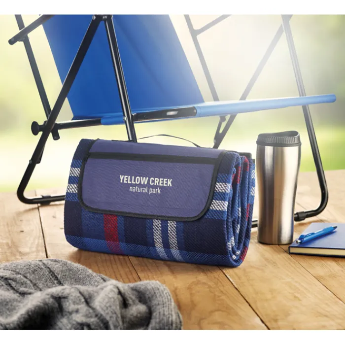 Gift Campaign Coperta promozionale pieghevole con chiusura e manico Picnic Parkview> Coperte