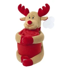 Gift Campaign Coperte rosse con peluche a forma renna per bambini 180gr/m2 Reindeer> Coperte