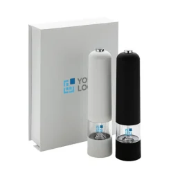 Gift Campaign Coppia di macina sale e pepe elettrico in ABS con finitura in gomma></noscript> Altri Utensili Da Cucina