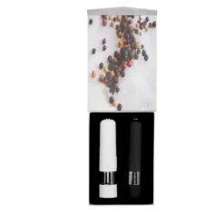 Gift Campaign Coppia di macina sale e pepe elettrico in ABS con finitura in gomma></noscript> Altri Utensili Da Cucina