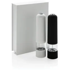 Gift Campaign Coppia di macina sale e pepe elettrico in ABS con finitura in gomma></noscript> Altri Utensili Da Cucina