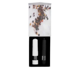 Gift Campaign Coppia di macina sale e pepe elettrico in ABS con finitura in gomma></noscript> Altri Utensili Da Cucina