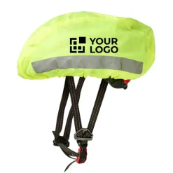 Gift Campaign Copri casco promozionale fluo per bici con fasce riflettenti Reflex></noscript> Gadget Per Bicicletta|Impermeabili