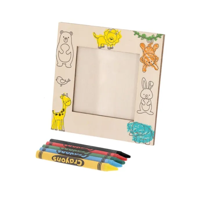 Gift Campaign Cornice in legno con disegni di animali da colorare con pastelli> Giochi E Passatempo