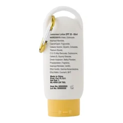 Gift Campaign Crema solare SPF 30 con moschettone e tappo coordinato da 60 ml></noscript> Gadget Da Mare