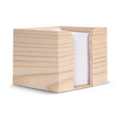 Gift Campaign Cubo di legno porta notes con 650 foglietti di carta riciclata 90g/m2><noscript><img width=