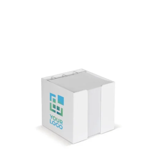 Gift Campaign Cubo di plastica porta notes con 800 foglietti da 90g/m2 e portapenne> Post-It E Memo